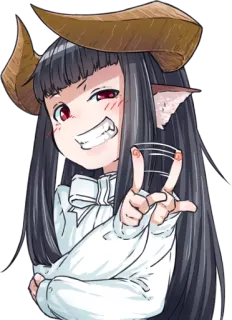 😁 悪魔, アニメ, 角, 悪魔, 小悪魔, 中指 telegram sticker