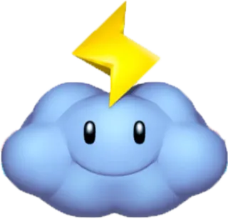 🌩 cloud, lightning, storm, weather, cartoon telegram sticker