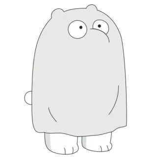 👻 Ice Bear We Bare Bears белый медведь, мы обычные медведи, мультфильм, медведь, милый, смешной whatsapp sticker