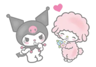 👥 Kuromi Kuromi, My Melody, Sanrio, fofo, kawaii, desenho animado telegram sticker