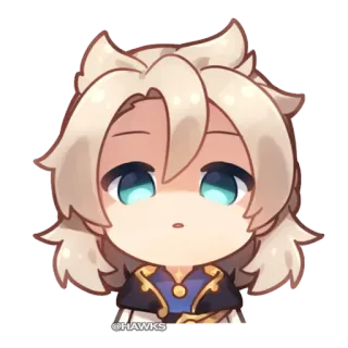 🙄 Albedo Genshin Impact @HAWKS albedo, genshin impact, video game character, anime character telegram sticker