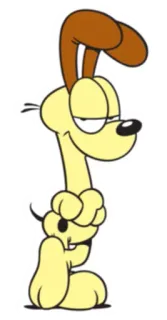 😏 Odie Garfield desenho animado, cachorro, Odie, Garfield, engraçado, personagem telegram sticker