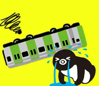🚃 pingouin, train, pleurs, dessin animé, triste telegram sticker