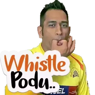😊 MS Dhoni Whistle Podu Críquete, Indiano, Esportes, Dhoni, Apito whatsapp sticker