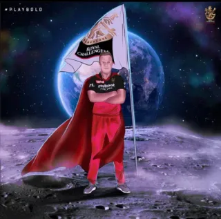❤️ #PLAYBOLD sports, cricket, Royal Challengers Bangalore, IPL, flag, cape whatsapp sticker