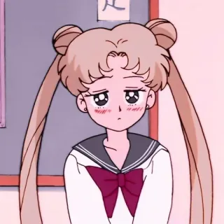 😳 Usagi Tsukino Sailor Moon anime, sailor moon, usagi tsukino, school uniform, kawaii, sad telegram sticker