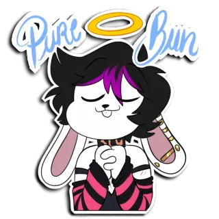 😇 Pure Bun bunny, angel, halo, cute, cartoon, anthropomorphic, furry, innocent telegram sticker