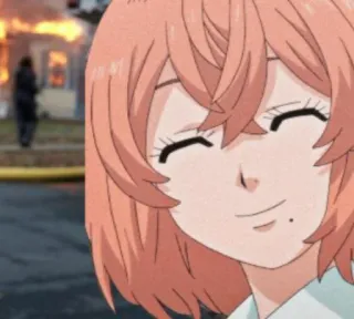 ☺️ sonriendo, anime, explosión, fuego, desastre, violencia telegram sticker