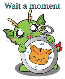 😶 Wait a moment kartun, monster, jam, binatang, menunggu, waktu, momen telegram sticker
