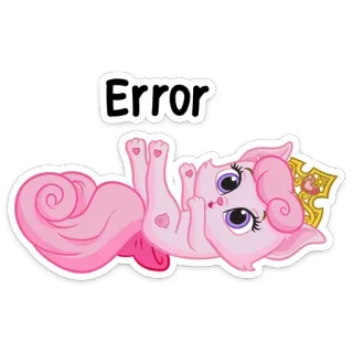 🤤 Error erreur, chaton, chat, rose, dessin animé telegram sticker