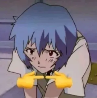 💙 Rei Ayanami Neon Genesis Evangelion anime, rei, ayanami, evangelion, nervous, shy telegram sticker