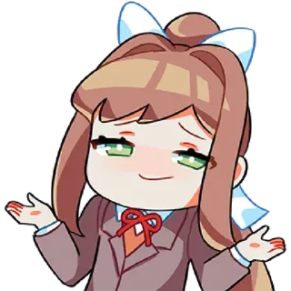 🤷‍♀ Monika Doki Doki Literature Club! Anime, Juego, Monika, Lindo, Chibi whatsapp sticker
