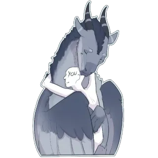 🤗 You afeição, abraço, amor, fantasia, monstro, amizade, saudável telegram sticker