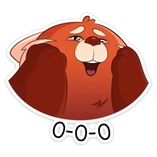 😍 O-O-O Красная панда, Выражение, Мультфильм, Милый whatsapp sticker