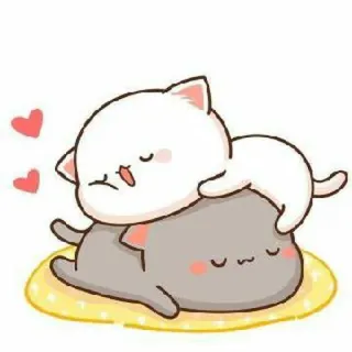 🍓 kucing, lucu, kawaii, stiker, binatang, hati whatsapp sticker