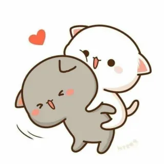 🐱 chat, mignon, dessin animé, kawaii, animal, coeur, amour, amitié telegram sticker