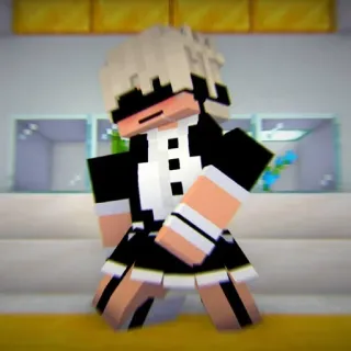 😏 Minecraft, Cameriera, Videogioco, Blocchi, Costume telegram sticker