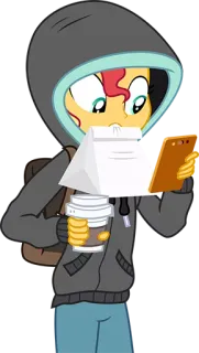 😶 Sunset Shimmer My Little Pony: Equestria Girls サンセットシマー, mlp, エクエストリア・ガールズ, アニメ, 漫画 whatsapp sticker