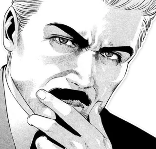 🤔 Mann, Schnurrbart, Denken, Comic, Manga telegram sticker