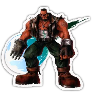 💪 Barret Wallace Final Fantasy VII バレット, ファイナルファンタジー, FFVII, RPG, ゲームキャラクター telegram sticker