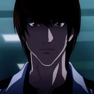 😈 Light Yagami Death Note Anime, Manga, Light Yagami, Death Note, Serio, Personaggio telegram sticker