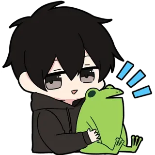 😊 anime, frog, cute, cartoon telegram sticker