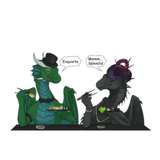 👒 Exquisite dragon, sushi, chapeau, chic, élégant, anthropomorphe whatsapp sticker