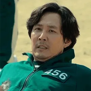 😔 Squid Game 456 Squid Game, Korean Drama, Lee Jung-jae, Player 456, TV series telegram sticker