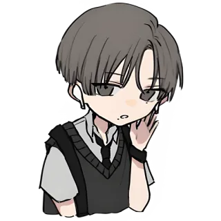 😒 Menino anime, Fofo, Personagem, Desenho, Desenho animado telegram sticker