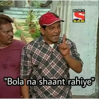 ✳️ Bola na shaant rahiye Sitcom indiana, Comédia, TV indiana, Engraçado, Meme telegram sticker