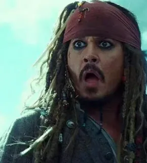 😱 Jack Sparrow Pirates of the Caribbean pirate, capitaine, film, personnage, surprise whatsapp sticker