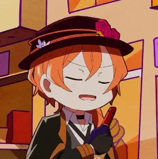 🥐 Chuya Nakahara Bungo Stray Dogs Anime, Chibi, Bungo Stray Dogs, Chuya Nakahara, süß, Charakter whatsapp sticker