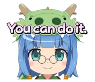 🤓 You can do it. anime, encouragement, support, positive, motivation, cartoon telegram sticker