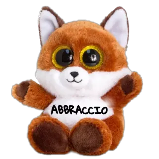 😊 ABBRACCIO fox, plush toy, stuffed animal, hug, italian telegram sticker