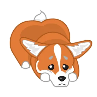 😔 corgi, perro, cachorro, animal, triste telegram sticker