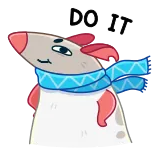 😎 DO IT szczur, zwierzę, szalik, wsparcie, słodki whatsapp sticker