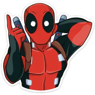 👆 Deadpool เดดพูล, มาร์เวล, ซูเปอร์ฮีโร่, การ์ตูน, หนังสือการ์ตูน, เวด วิลสัน telegram sticker