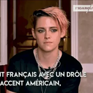 🤍 Kristen Stewart IT FRANÇAIS AVEC UN DRÔLE ACCENT AMÉRICAIN, Promi, Schauspielerin, Interview, Französisch, Amerikanischer Akzent telegram sticker