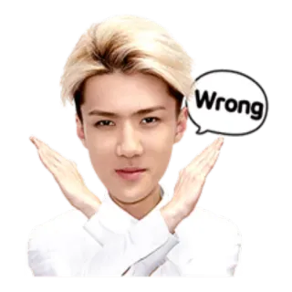 🙅‍♂️ Wrong wrong, k-pop, asian, expression, no, incorrect whatsapp sticker