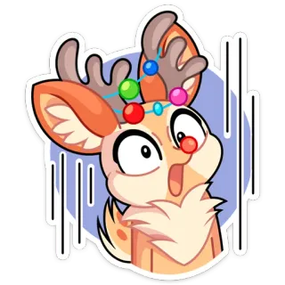 😳 hert, rendier, kerst, schattig, cartoon telegram sticker