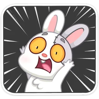 😳 Hoạt hình, Thỏ, Điên, Hài hước, Hình dán, Động vật telegram sticker