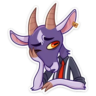 🤦‍♀️ goat, anthropomorphic, sad, melancholy, cartoon, animal, office, suit telegram sticker