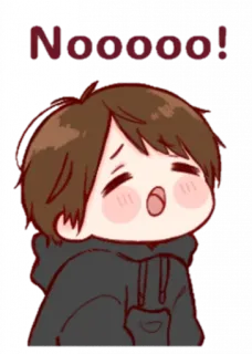 😩 Nooooo! cartone animato, ragazzo, triste, anime, arrabbiato, esclamazione telegram sticker