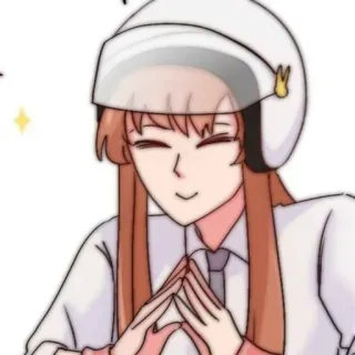 🎈 Anime, Niedlich, Cartoon, Helm, Mädchen, Lächeln whatsapp sticker