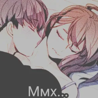 🙊 MmX... anime, couple, love, romance, affection, digital art telegram sticker