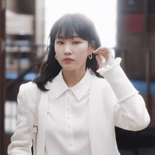 💅 女人, 夹克, 肖像, 韩式, 女孩, 白色, 时尚 telegram sticker
