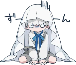 😰 ずーん Kreskówka, Anime, Smutny, Samotny, Duch, Postać telegram sticker