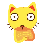 ⏰ kat, geel, dier, cartoon, grappig, schattig telegram sticker