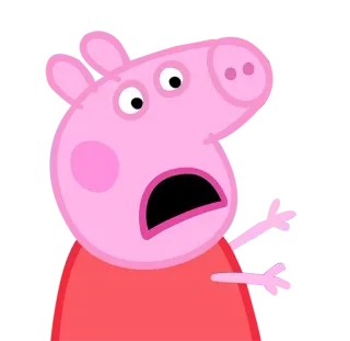 😫 Peppa Pig Cartoon, Varken, Geschrokken, Angst, Animatie telegram sticker