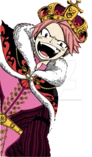😎 Natsu Dragneel Fairy Tail ナツ・ドラグニル, FAIRY TAIL, アニメ, マンガ, 王, 王冠, 漫画 whatsapp sticker